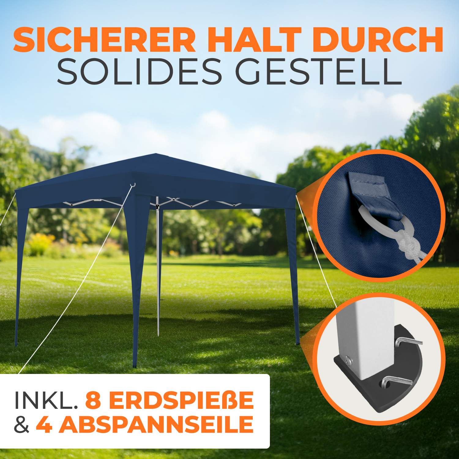 Faltpavillon 2x2m - wasserdicht