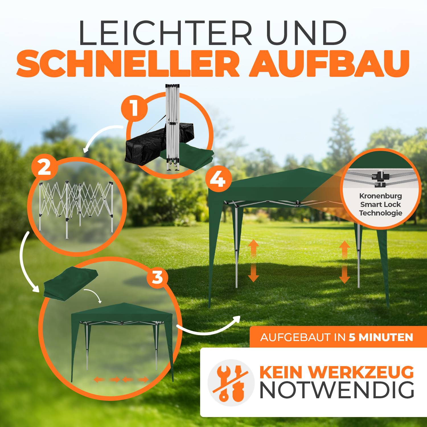 Faltpavillon 2x2m - wasserdicht