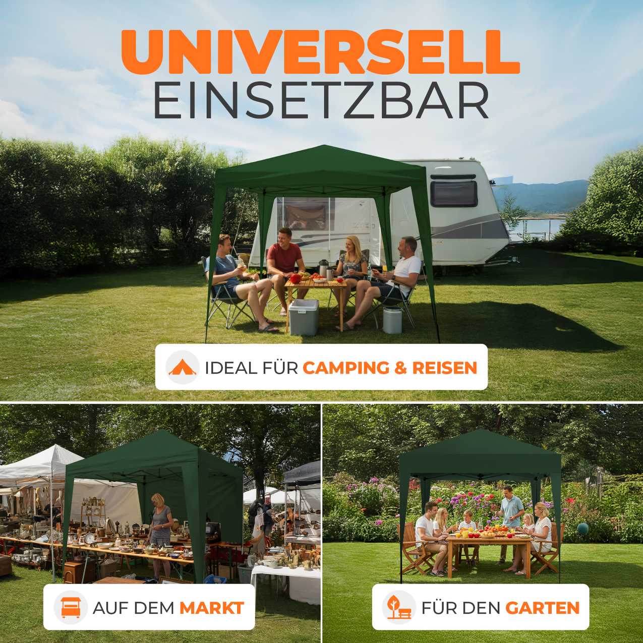 Faltpavillon 2x2m - wasserdicht