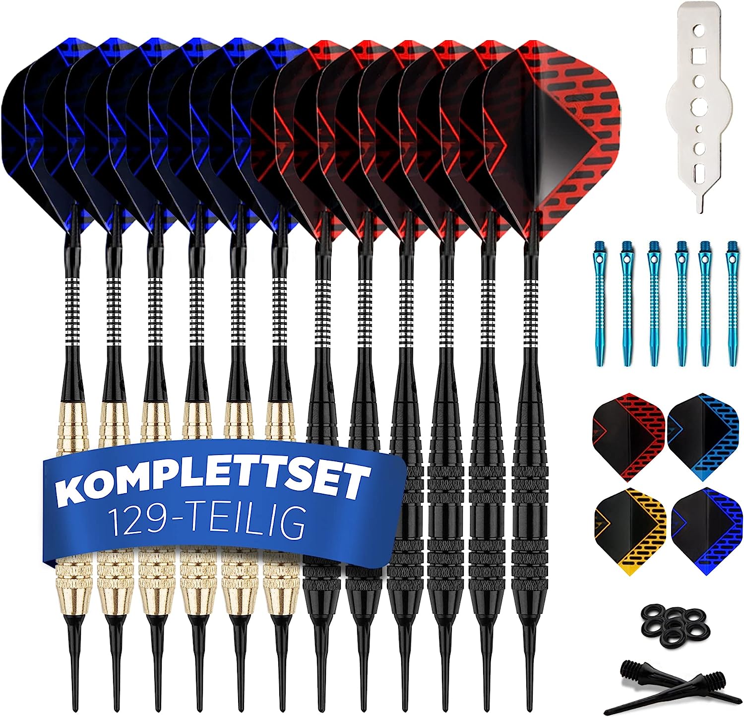 DartPro [DAS ORIGINAL] - Dartpfeile mit Kunststoffspitze – 12 Dartpfeile für elektronische Dartscheibe [18g]