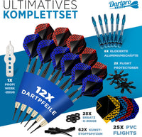 DartPro [DAS ORIGINAL] - Dartpfeile mit Kunststoffspitze – 12 Dartpfeile für elektronische Dartscheibe [18g]