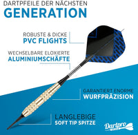DartPro [DAS ORIGINAL] - Dartpfeile mit Kunststoffspitze – 12 Dartpfeile für elektronische Dartscheibe [18g]