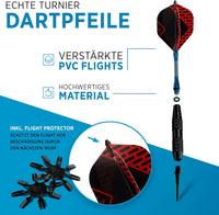 DartPro [DAS ORIGINAL] - Dartpfeile mit Kunststoffspitze – 12 Dartpfeile für elektronische Dartscheibe [18g]