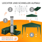 Faltpavillon 2x2m - wasserdicht - ohne Seitenteile, grün
