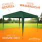 Faltpavillon 2x2m - wasserdicht - ohne Seitenteile, grün