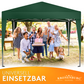 Faltpavillon 2x2m - wasserdicht - ohne Seitenteile, grün