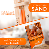 ALPENHAUCH Sauna Sanduhr 15 Minuten aus 100% Naturholz - Edle Saunauhr mit ultra feinem Sand