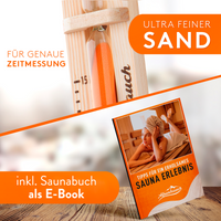 ALPENHAUCH Sauna Sanduhr 15 Minuten aus 100% Naturholz - Edle Saunauhr mit ultra feinem Sand