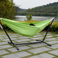 Hängematte mit Gestell Indoor & Outdoor - Hängemattengestell 250cm, Belastbarkeit bis 210 kg - inkl. Mehrpersonenhängematte grün