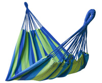Hängematte 210 x 150 cm - Gesamtlänge 320 cm - Belastbarkeit bis 300 kg, blau/grün