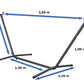 Hängematte mit Gestell Indoor & Outdoor - Hängemattengestell 250cm, Belastbarkeit bis 210 kg - inkl. Mehrpersonenhängematte blau