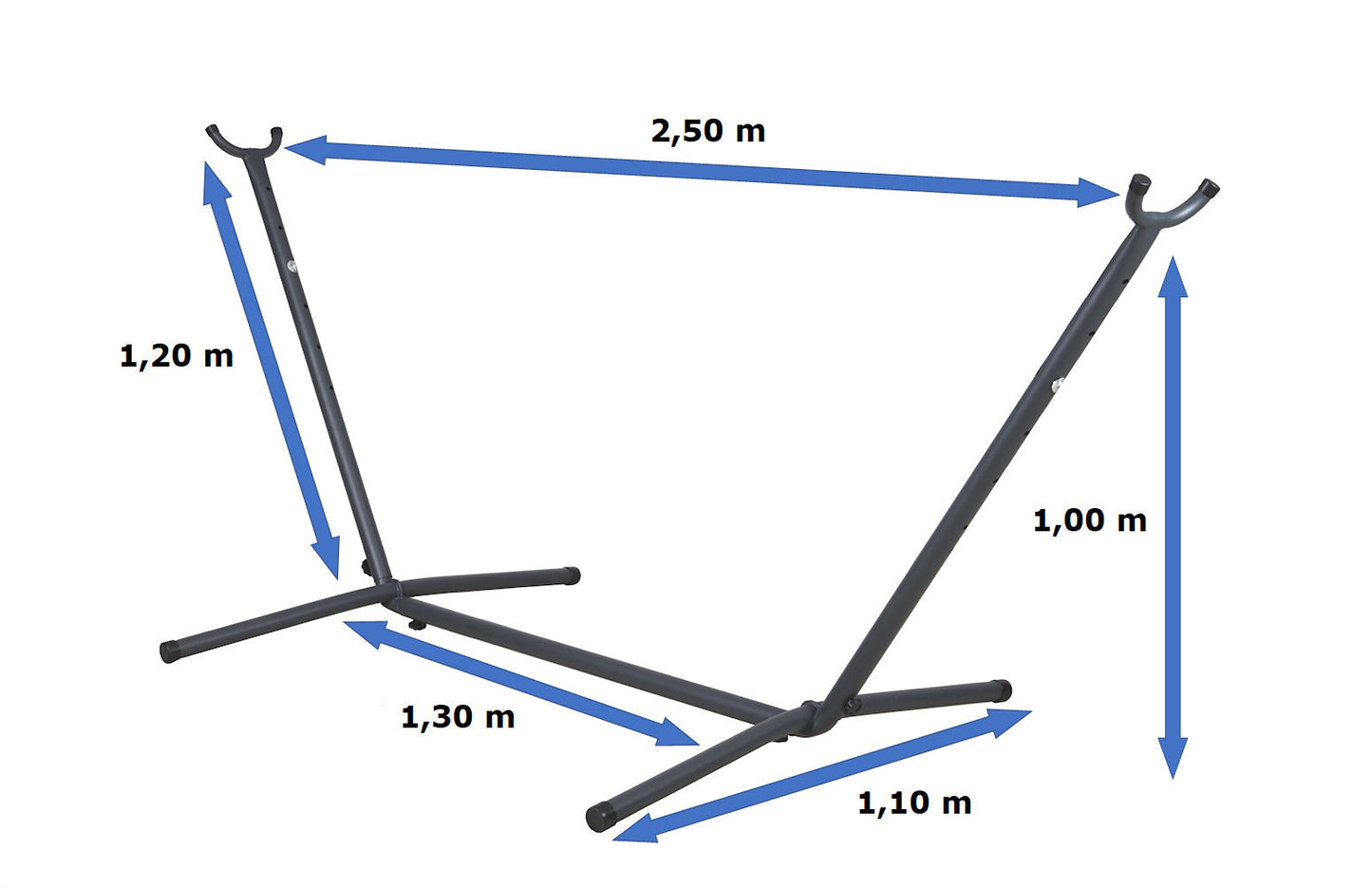 Hängematte mit Gestell Indoor & Outdoor - Hängemattengestell 250cm, Belastbarkeit bis 210 kg - inklusive Mehrpersonenhängematte rot