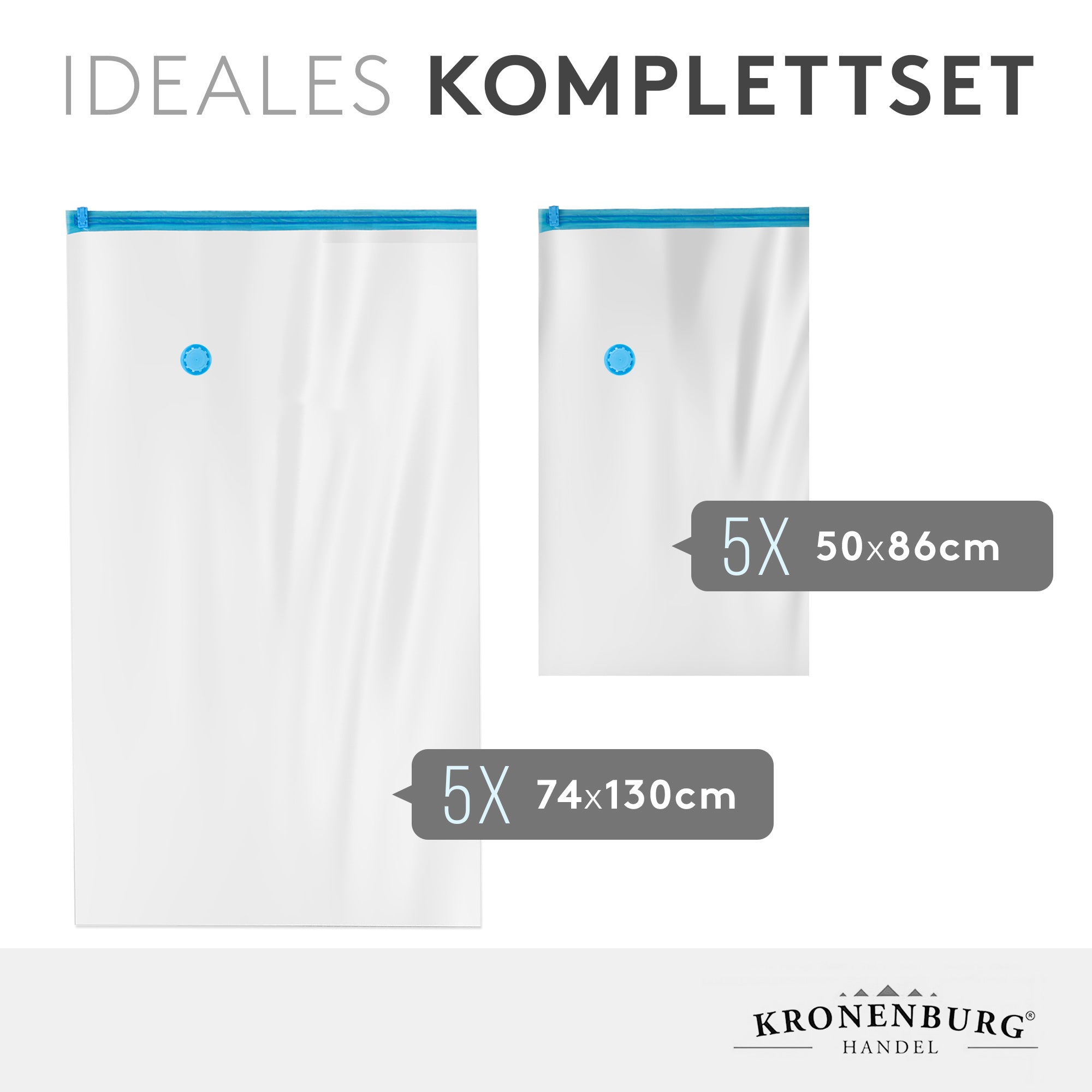 Vakuumbeutel - 2 Größen - 10er Set - Aufbewahrungsbeutel für Bekleidung Bettwäsche und mehr