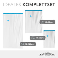 Vakuumbeutel - 3 Größen - 20er Set - Aufbewahrungsbeutel für Bekleidung Bettwäsche und mehr