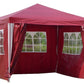 Pavillon PE - wasserdicht - Gartenzelt mit 4 Seitenteilen - Steckpavillon - rot Kronenburghandel