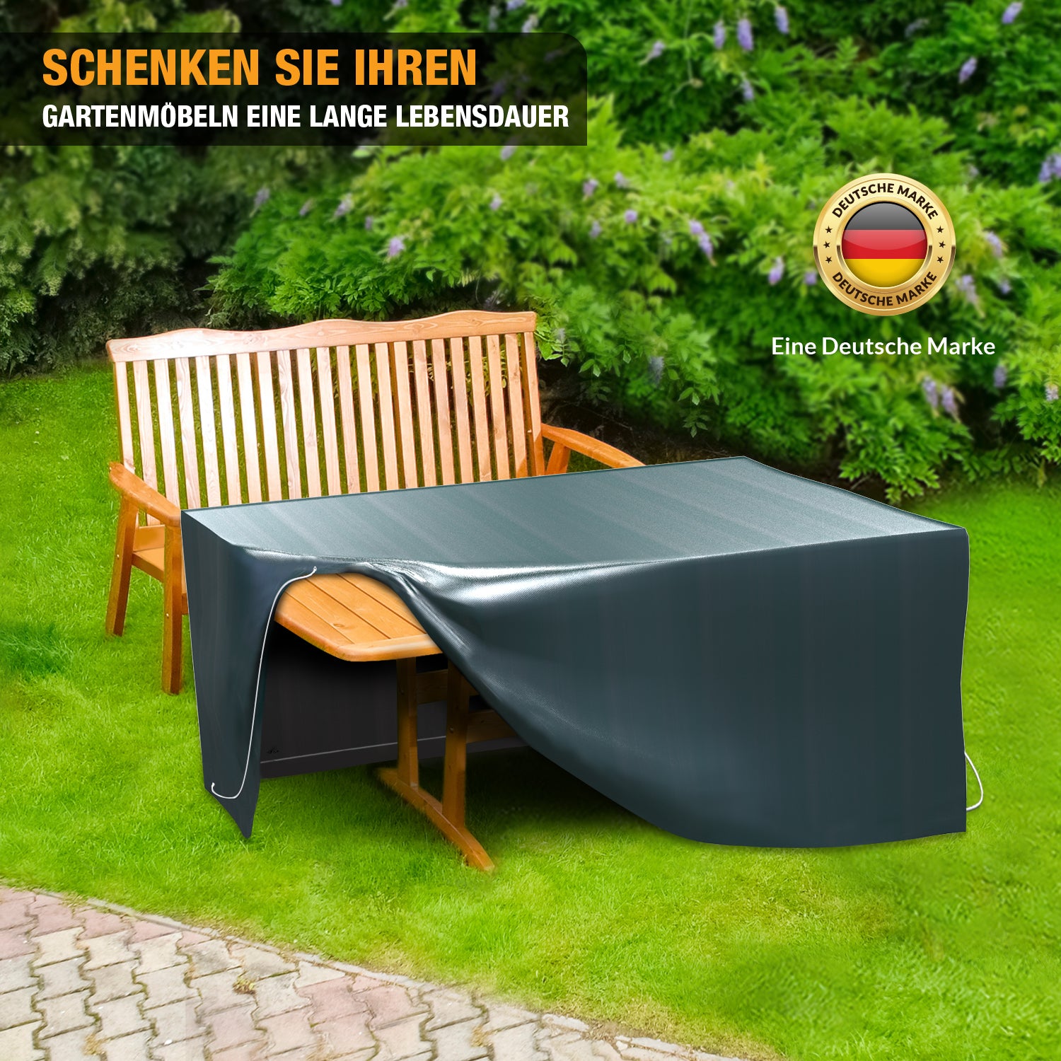 Schutzhülle Gartentisch, Abdeckhaube 70x180x120cm, wasserdicht, grün