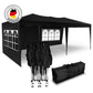 Faltpavillon 3x6m - wasserdicht - mit 3 Seitenteilen, schwarzKronenburghandel