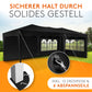 Faltpavillon 3x6m - wasserdicht - mit 3 Seitenteilen, schwarzKronenburghandel